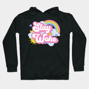 Stay Woke Cute Gay Rainbow Kawaii Anti Desantis Hoodie